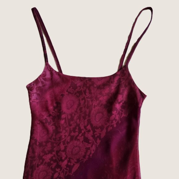 After Dark Floral Spaghetti Strap Midi Cocktail Dress, Red Burgundy Women's 10 - Picture 2 of 9